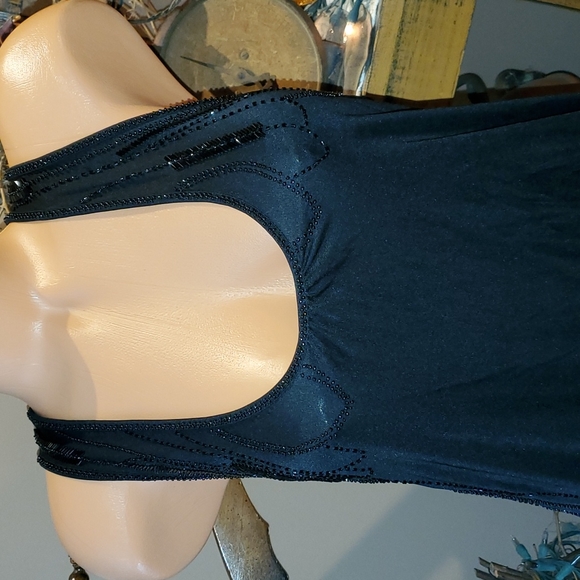 Bebe silk beaded t back fancy top XS EUC - Picture 2 of 8